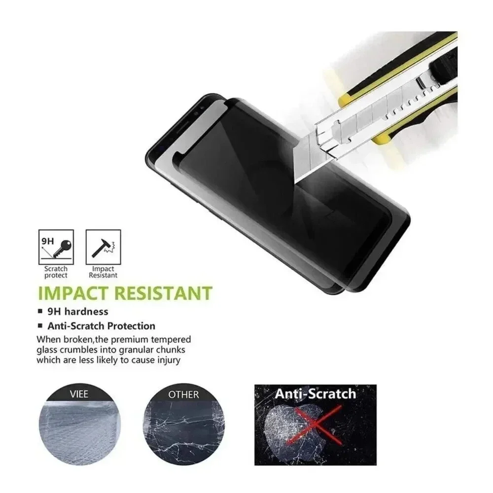 2 Pack Galaxy‎ Note 9 Screen Protector Privacy Tempered Glass 3D Curved Edge 9H